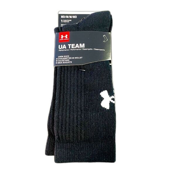 Under Armour medium men’s crew socks black NWT 1 pair - Picture 1 of 4